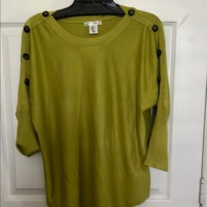 Women's Olive Button-Detail Top